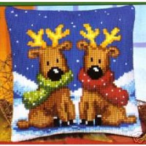 Christmas Reindeer,chunky Cross Stitch Cushion Front Kit